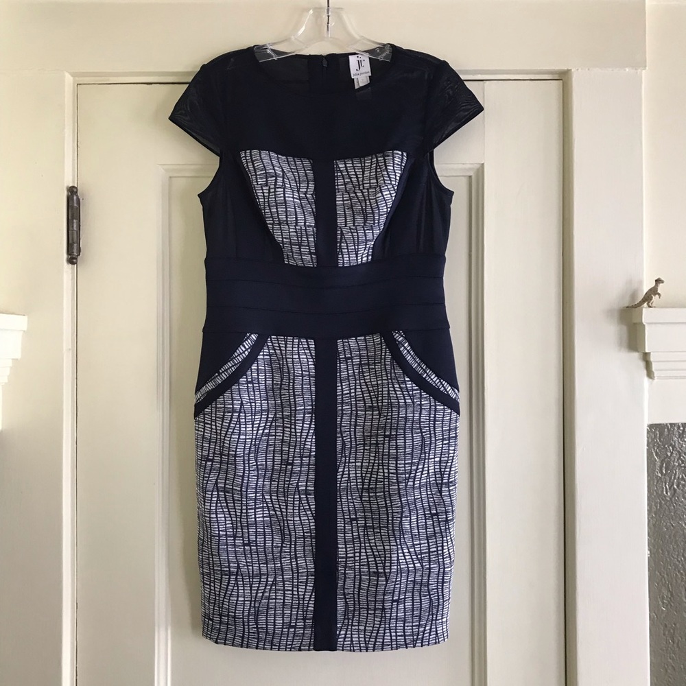 Julia Jordan Navy and White Dress